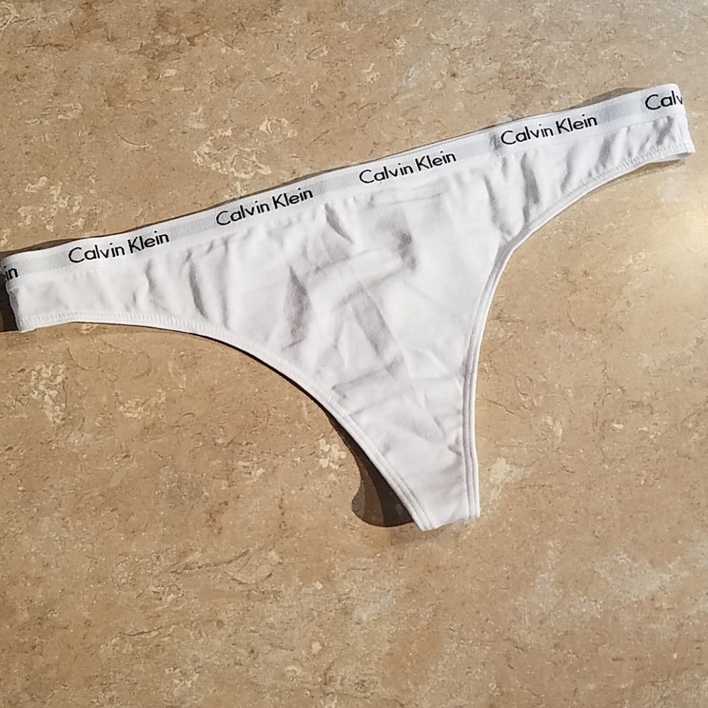 Calvin Klein White Cotton Thong XL. NWOT